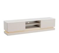PASCAL MORABITO-Mobile TV 2 cassetti e 2 nicchie con LED in MDF Beige ed effetto Marmo bianco - DEVIKA