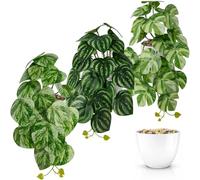 Pasch® Set di 3 piante artificiali sospese: piante artificiali come vere piante artificiali appese in vaso, piante artificiali appese con vaso (set giungla urbana, 26 cm)