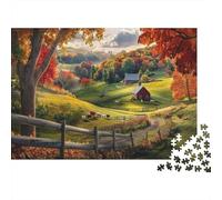 Pascoli verdi rurali|Paesaggio rurale| Puzzle Divertenti Per Tutta La Famiglia 1000pcs (75x50cm) Adulti