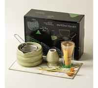 Pasdrucn Accessori per la cerimonia matcha, set di scope matcha, ciotola matcha, colino matcha, cucchiaio e porta scopa, set di scope matcha, matcha, accessori matcha (verde matcha)