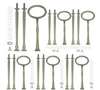 Pasdrucn Set di 6 aste per alzate, 3 ripiani, colore nero, aste per alzate, asta in metallo, asta in metallo, asta centrale in metallo, per porta torte (bronzo)
