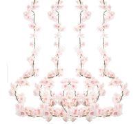 PASDTFB 4 Pezzi 180cm Fiori di Ciliegio Artificiali in Seta Fiore Appeso Vite Ghirlande di Falso Sakura Fiori Finti Ghirlanda per Decorazioni Matrimonio Casa Giardino Nozze (Rosa)