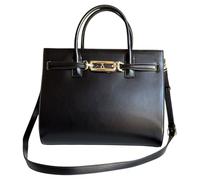 PashBAG Borsa a mano e a spalla Atelier du Sac in ecopelle nera con chiusura zip. Elegante e versatile, misura 32x25 cm ed è dotata di tracolla regolabile.