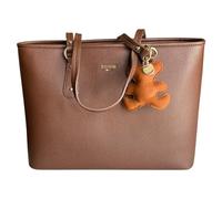 PashBAG Borsa a spalla ecopelle marrone con chiusura a cerniera. Dimensioni 36x27 cm, capiente e versatile per uno stile quotidiano elegante.