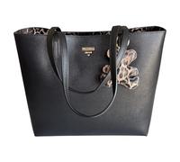 PashBAG Borsa a spalla trasformabile ecopelle nera, maxi borsello interno portatutto con tracolla. Dimensioni 30/40x27 cm, versatile e capiente.