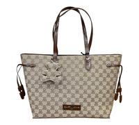 PashBAG Borsa donna shopper Grande da spalla chiusa con zip MATILDA (Marrone)