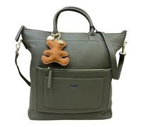 PashBAG Borsa donna Shopper portabile a ZAINO da spalla CHIUSO con ZIP WILLOW (Verde)