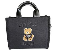PashBAG Borsa tessuto panno nero, pratica a mano e a spalla. Dotata di zip e tracolla regolabile, misura 33x27 cm, perfetta per uno stile elegante e versatile.