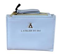 PashBAG L'Atelier du Sac PORTAFOGLI donna 2 zip PICCOLO 6 CARD + monete Estate IVY (Azzurro)
