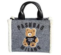 PashBAG Mini borsa tessuto panno grigio, pratica a mano e a spalla. Dotata di zip e tracolla regolabile, misura 24x21 cm, perfetta per uno stile elegante e versatile.