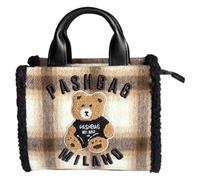 PashBAG Mini borsa tessuto panno scozzese beige/marrone, pratica a mano e a spalla. Dotata di zip e tracolla regolabile, misura 24x21 cm, perfetta per uno stile elegante e versatile.