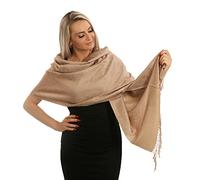 PashminaShine Sciarpa Donna in Kashmir Morbida Come Seta - Leggera per Autunno, Estate e Inverno - Scialle Unisex, Beige Cammello