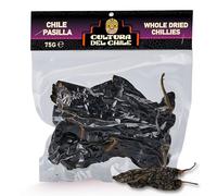 Pasilla Whole Dried Chillies 75g - All Natural, Mild Heat with Earthy, Fruity Flavour for Authentic Mexican Taste. Great for Chillies, Tamales, Moles, Sauces, Stews, and Salsa
