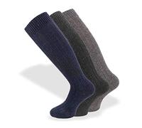 PASINI FASHION 3 Paia - Calze lunghe da uomo e da donna a coste - Collezione ALL-DAY CASHMERE - calde e confortevoli in colori assortiti (43-46, Antracite Blu Grigio)