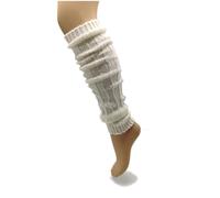 PASINI FASHION Confezione 2 Paia: Scaldamuscoli morbidi in misto lana da Donna e Ragazza - Stile e Comfort invernale per danza joga e pattinaggio! Taglia Unica (Bianco)