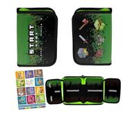 PASO - Astuccio 1 scomparto - Astuccio per ragazze e ragazzi - Astuccio a 1 scomparto - Astuccio per matite e quaderno dei compiti - motivo Pixel Game