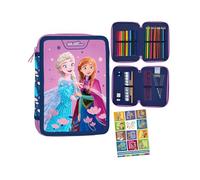 PASO - Astuccio 2 scomparti - Astuccio per ragazze - Astuccio a 2 scomparti - Astuccio imbottito per studenti e quaderno per compiti a casa - Frozen