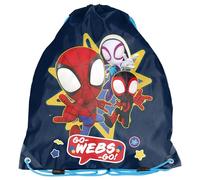 PASO Sacca sportiva per bambini, 36 x 32 cm, motivo: Spidey, blu/multicolore