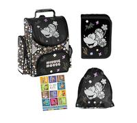 PASO - Set di 4 zaini per la scuola per ragazzi e ragazze, zaino per la scuola per bambini con astuccio - Borsa per scarpe e quaderno per i compiti - Minnie Motivo 1-3 classe