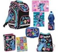 PASO - Set di 8 zaini per la scuola per ragazzi e ragazze, zaino per la scuola per bambini con astuccio, borsa per scarpe, quaderno per i compiti a casa