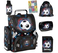 PASO Set di zaini per la scuola, set da 4/6/9/14 pezzi, con astuccio, sacca da ginnastica, quaderno per la scuola elementare, motivo dinosauro, Set da 6 pezzi, XL, Zaino per la scuola