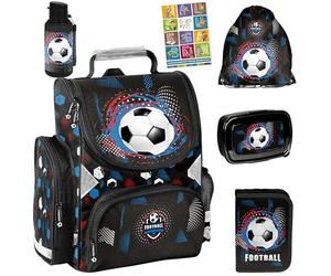 PASO Set di zaini per la scuola, set da 4/6/9/14 pezzi, con astuccio, sacca da ginnastica, quaderno per la scuola elementare, motivo dinosauro, Set da 6 pezzi, XL, Zaino per la scuola