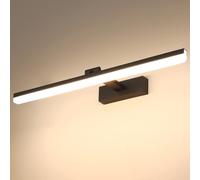 Pasoar LED Lampada a Specchio 60cm, 18W IP44 Lampada a Specchio Bagno, Lampada da Lampada Da Parete Alluminio Bagno Lampada Da Parete Bagno, Bianco Naturale 4000K, Nero