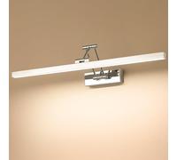 Pasoar LED lampada a specchio per bagno 60 cm, lampade a specchio rotanti per bagno IP44, luce a specchio per bagno 18W 1440 LM, luci a LED per specchio per bagno, bianco neutro 4000K, cromo