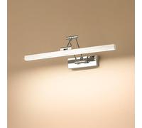 Pasoar LED Lampada Specchio Bagno 40 cm, Lampada Specchio Rotante per Bagno IP44, Luce Specchio Bagno 12 W 960 LM, Luci Specchio Bagno LED, Bianco Neutro 4000K, Cromo