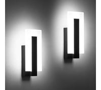 Pasoar Modern Appliances LED Wall Mount Luce Nero 5500K Bianco Caldo Lampade da parete Set di 2, Illuminazione da parete interna per corridoi, camere da letto, corridoi, lampade da parete