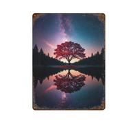 PASOFENE Riflessi di mangrovie sotto lo cielo stellato Decorazione da parete Art Metal Tin Poster Modern Bar Decorations40x30cm