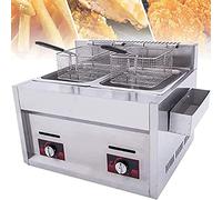 PASPRT Friggitrice elettrica Professionale - Perfetta per ristoranti e Food Truck, in Acciaio Inox, per Patatine Fritte e Ciambelle.