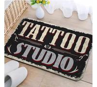 PASPRT Tattoo Shop Mat Indoor Benvenuto Zerbino Bagno Camera Da Letto Cucina Tappeto Antiscivolo Corridoio Portico Ingresso Tappeto 50x80cm