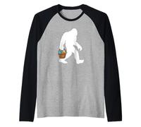 Pasqua Bigfoot Tenendo Un Cesto di Pasqua Maglia con Maniche Raglan