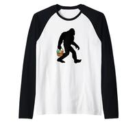 Pasqua Bigfoot Tenendo Un Cesto di Pasqua Maglia con Maniche Raglan
