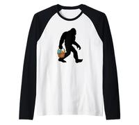 Pasqua Bigfoot Tenendo Un Cesto di Pasqua Maglia con Maniche Raglan