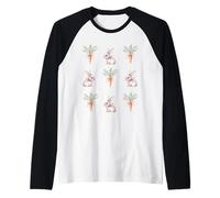 Pasqua Bunny Carota Bow Pasqua Giorno di Pasqua Maglia con Maniche Raglan