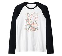 Pasqua Kitty Uova Floreali E Farfalle Primavera Maglia con Maniche Raglan