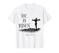 Pasqua Lui è Risorto Religioso Domenica delle Palme Croce Uomo Donna Maglietta