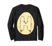 Pasqua Pulcino Lettera H Gingham Alfabeto Arte Maglia a Manica