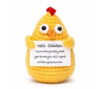 Pasqua Regalo Originale Donna Uomo, Pollo Positivo Divertente e Motivatore, Peluche Compleanno, Natale, Amico Invisibile, Decorazione Ufficio e Casa, Sorpresa Collega Ufficio,Peluche Motivazionale