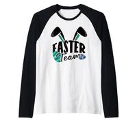 Pasqua Squadra Uovo Coniglio Felice Maglia con Maniche Raglan