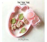 pasqua Tic Tac Toe coniglio Carota cookie cutter formine biscotti 13x9cm