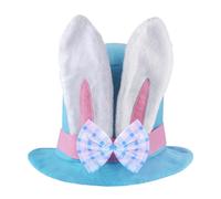 Pasqua Top Cappello Blu Con Orecchie da Coniglio E Arco Cravatta Novità Vestirsi