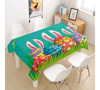 Pasqua Tovaglia Idrorepellente Antimacchia, Morbuy Rettangolare Quadrata 3D Moderne Impermeabile Lavabile Copritavolo Tovaglia per Cucina Soggiorno Giardino Decorazione (Uova di Pasqua,140x180cm)