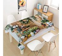 Pasqua Tovaglia Idrorepellente Antimacchia, Morbuy Rettangolare Quadrata 3D Moderne Impermeabile Lavabile Copritavolo Tovaglia per Cucina Soggiorno Giardino Decorazione (Cestino,140x260cm)