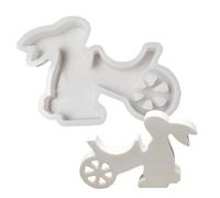 pasquali per colata in resina, stampo in silicone a forma di coniglietto a forma di carretto in gesso, stampo per decorazioni pasquali per colata di profumate, gesso, cemento, resina