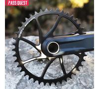 PASS QUEST ROUND Corona Nera e Argento Narrow Wide 30T-44T per Guarnitura SHIMANO M6100 M7100 M8100 M9100 a Montaggio Diretto
