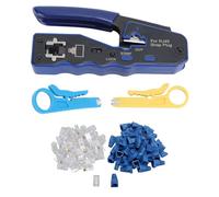 Pass Through Ethernet Crimper RJ45 CAT6 Through Hole Pass Through Crimper Cutter Kit for Network Cable Installation