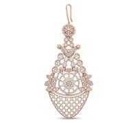 Passa - Gioiello per capelli da sposa, finitura oro rosa, pietre CZ | Design floreale a reticolo, leggero, accessorio per capelli da sposa, comfort per tutto il giorno